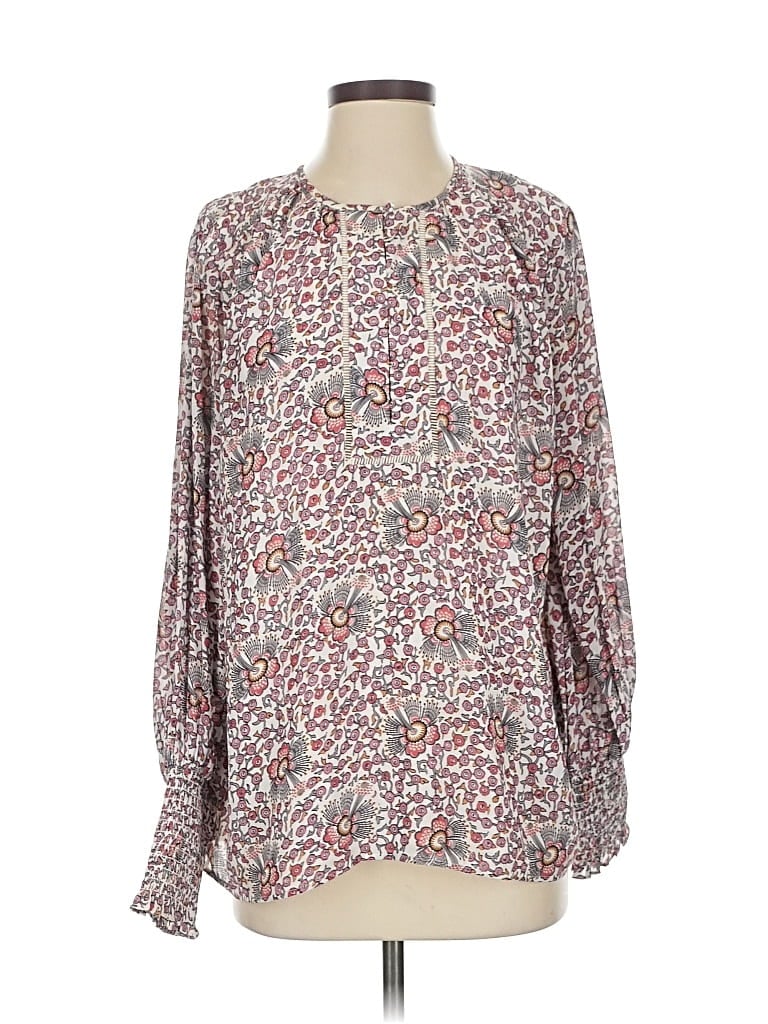 Pre-owned Ann Taylor Loft Long Sleeve Blouse In Gray