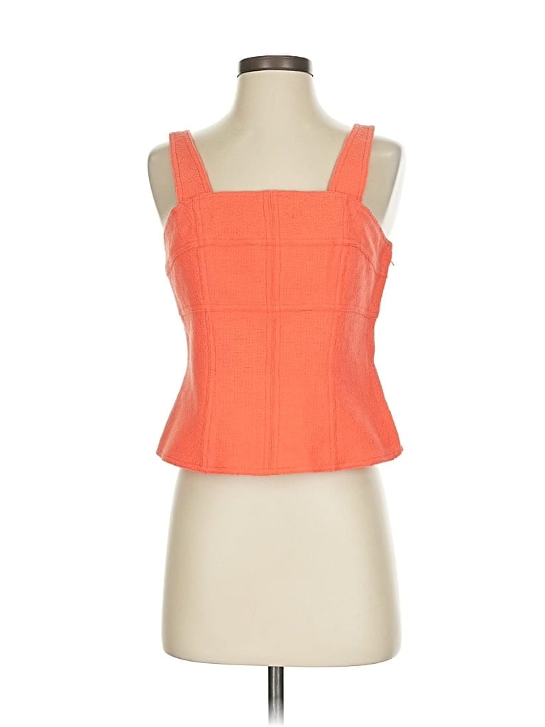Pre-owned Worth Tank Top Orange Square Neckline Tops