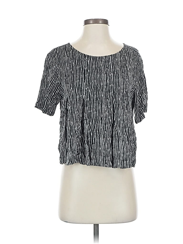 Pre-owned Astr Short Sleeve Top Black Square Neckline Tops