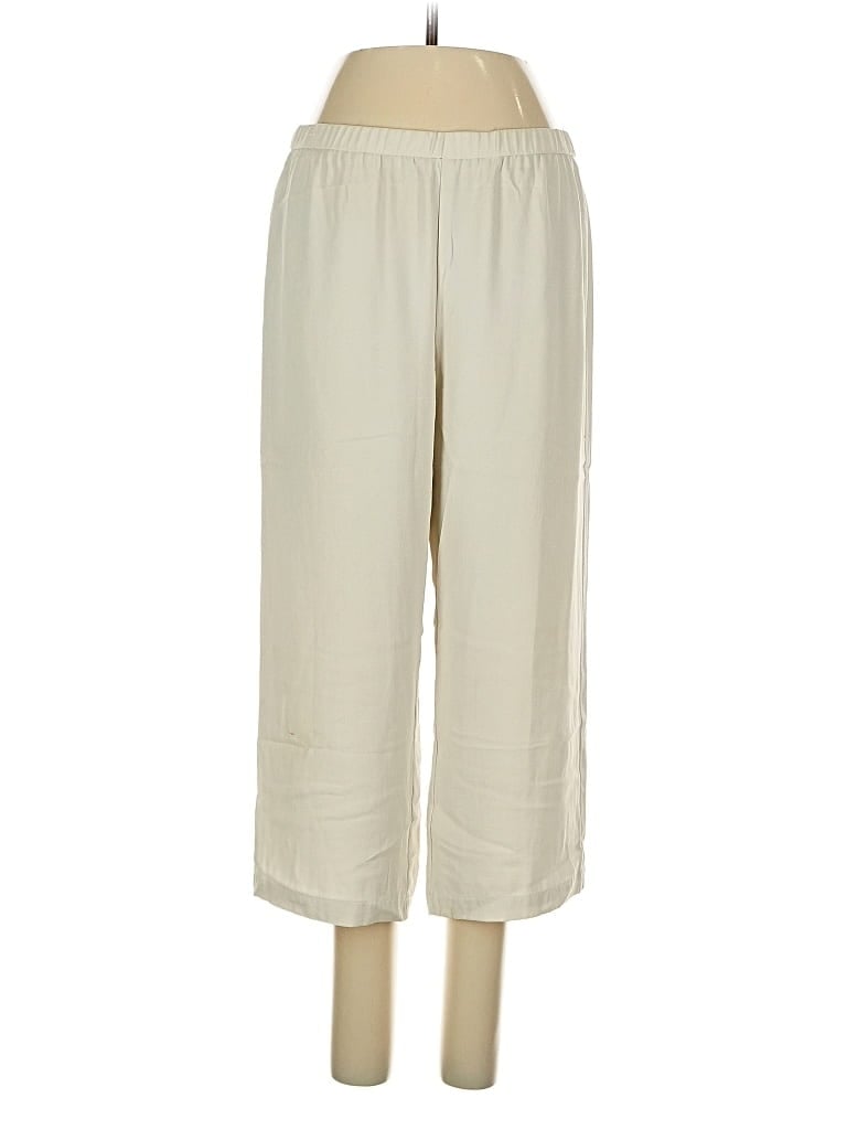 Pre-owned Eileen Fisher Silk Pants In White