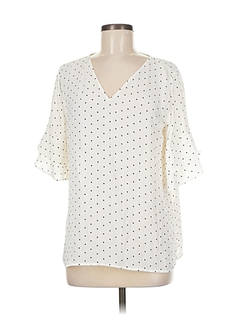 Pre-owned Ann Taylor Loft 3/4 Sleeve T-shirt In White