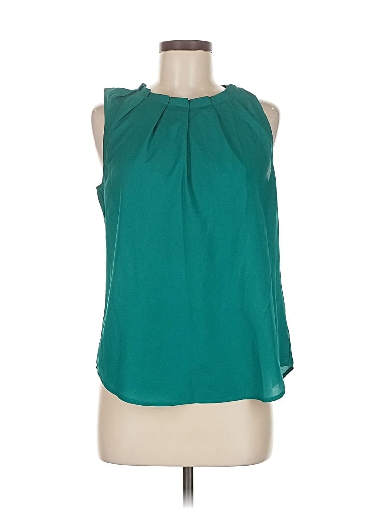 Pre-owned New York And Company Sleeveless Blouse In Blue