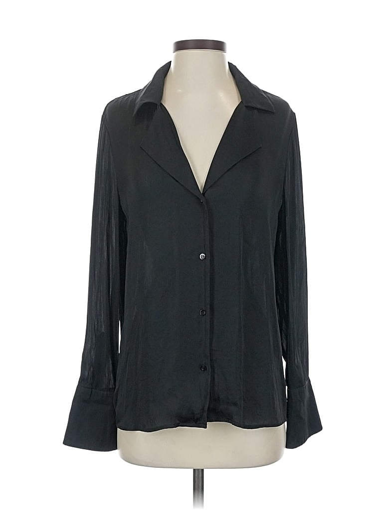 Pre-owned Paige Long Sleeve Blouse In Black