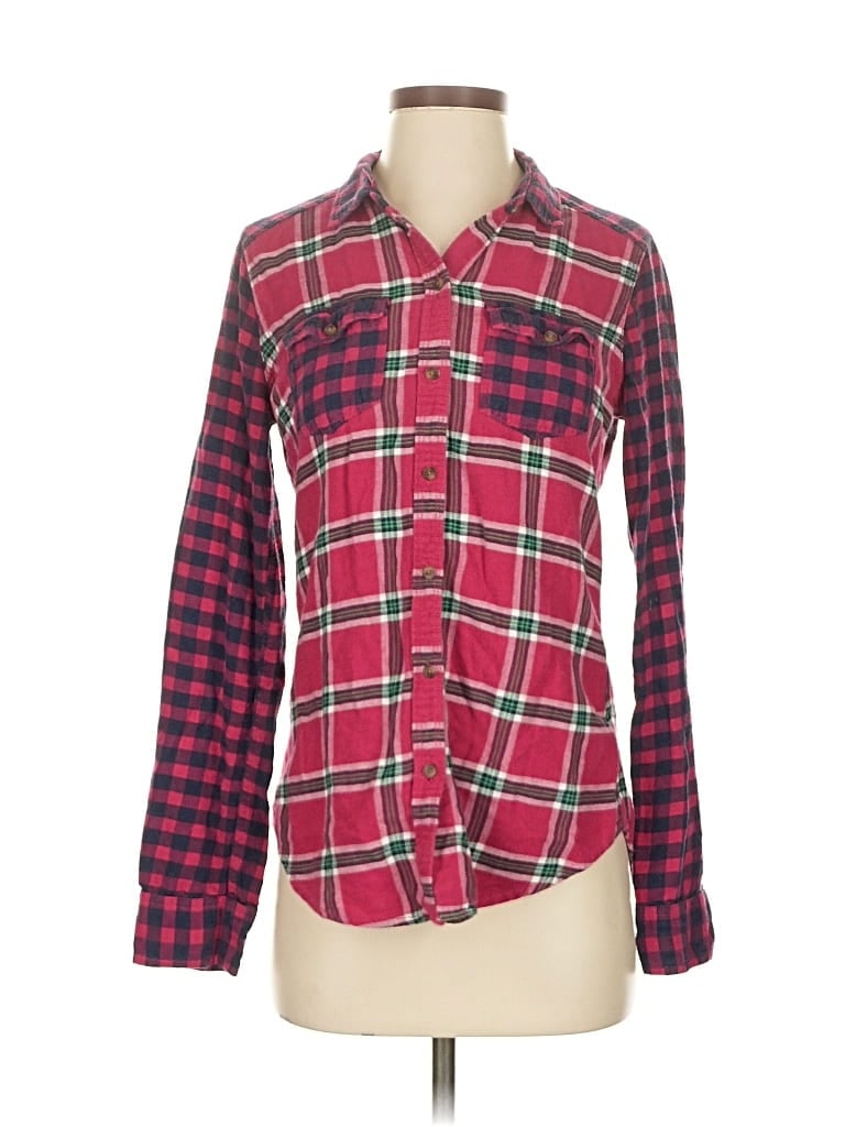 ABERCROMBIE & FITCH Pre-owned Long Sleeve Button Down Shirt In Red