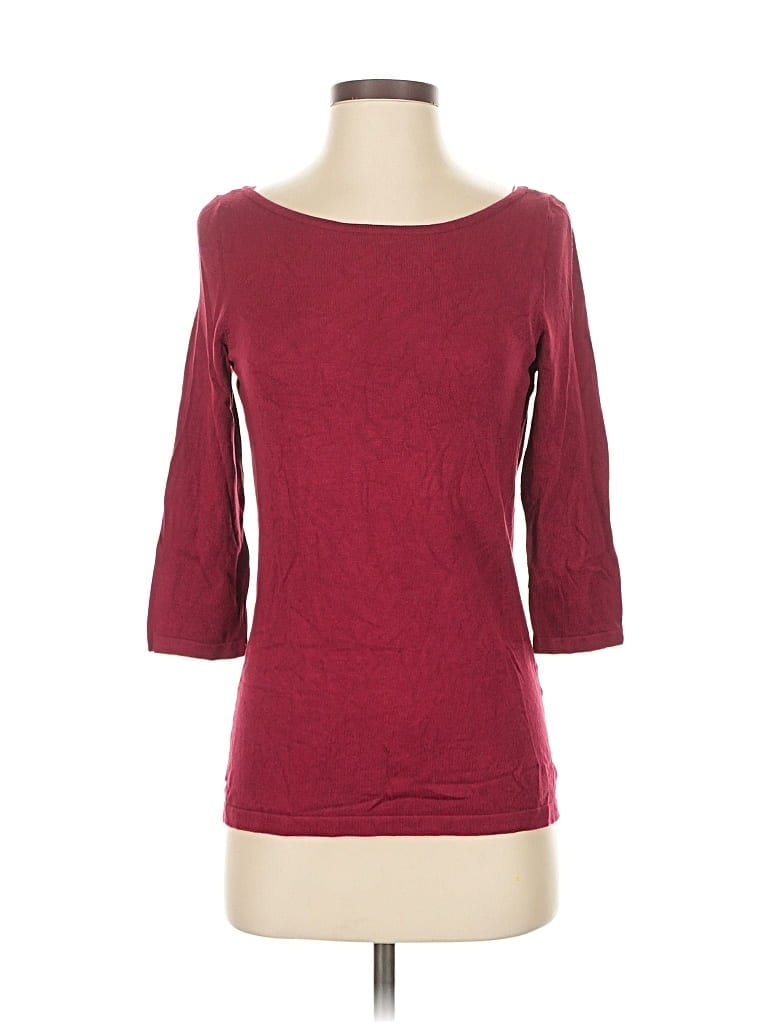 Pre-owned White House Black Market Pullover Sweater In Burgundy