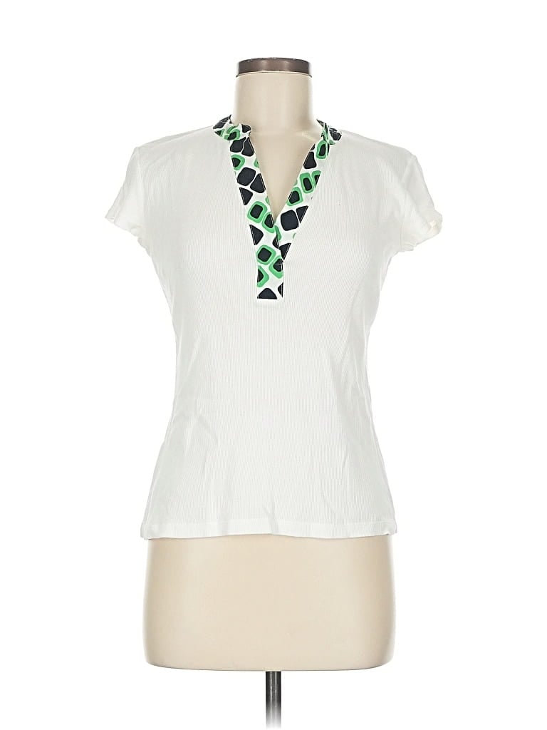 Pre-owned Inc International Concepts Short Sleeve T-shirt In White