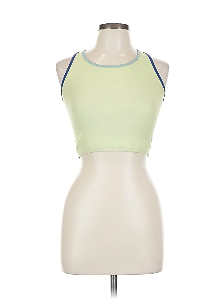 Pre-owned Primary Tank Top Green Halter Neckline Tops