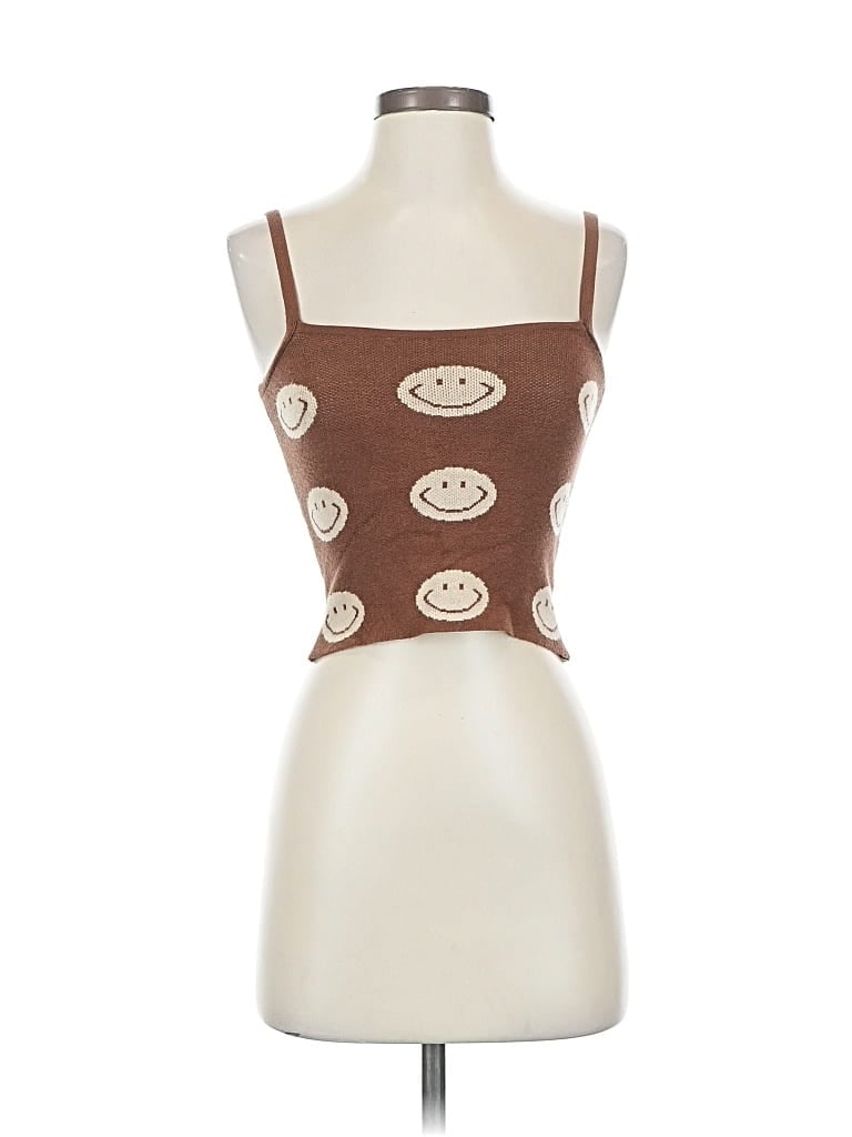 Pre-owned Unbranded Tank Top Brown Strapless Neckline Tops