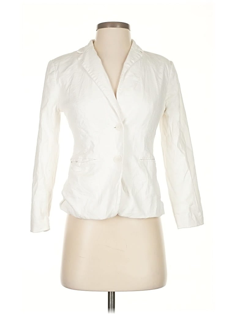 Pre-owned Banana Republic Factory Store Blazer Jacket In White