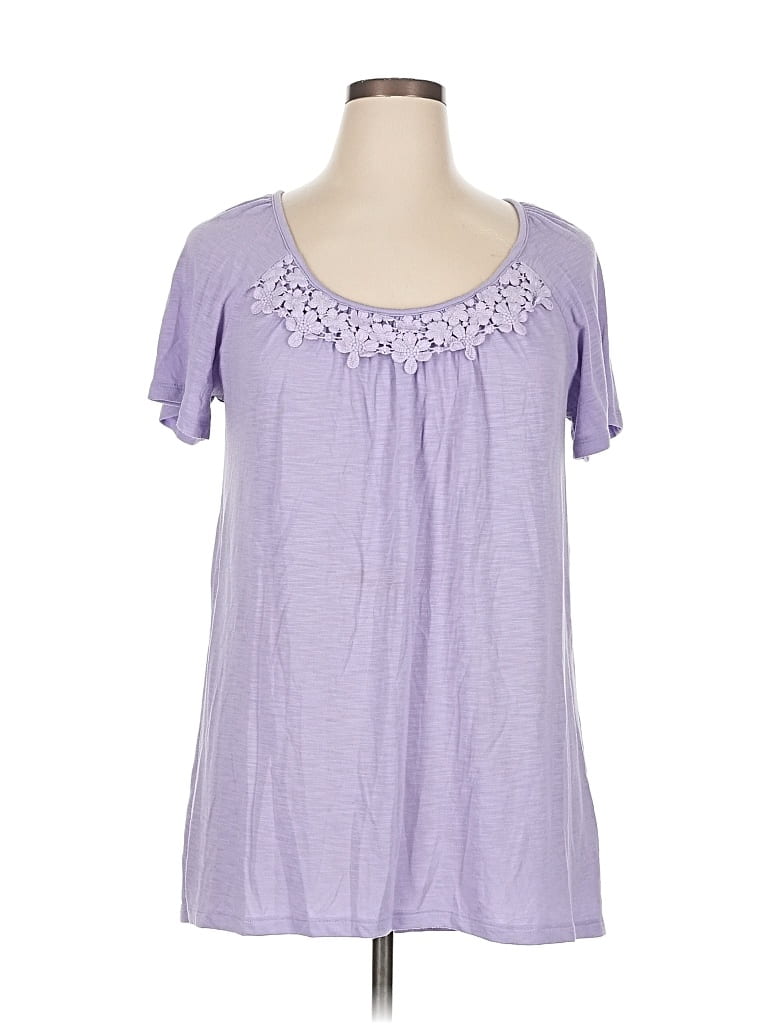 Pre-owned Just My Size Short Sleeve Top Purple Sweetheart Neckline Tops