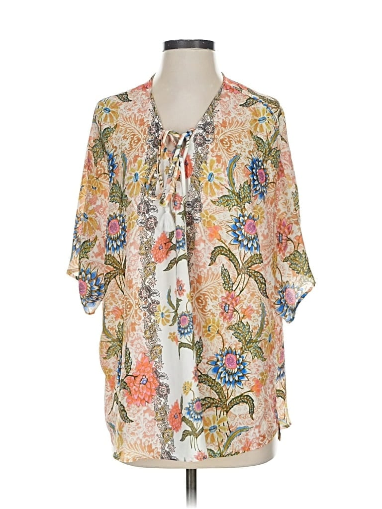 Pre-owned Show Me Your Mumu Short Sleeve Blouse In White