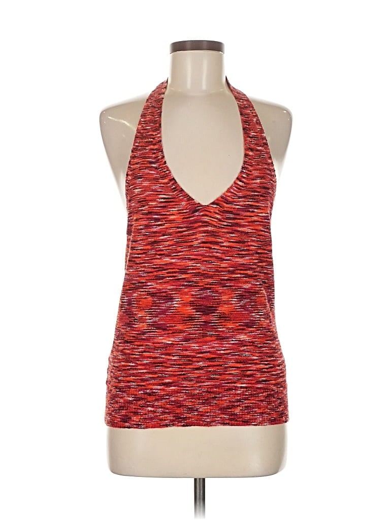 Pre-owned Ann Taylor Loft Sleeveless Top Red Halter Neckline Tops