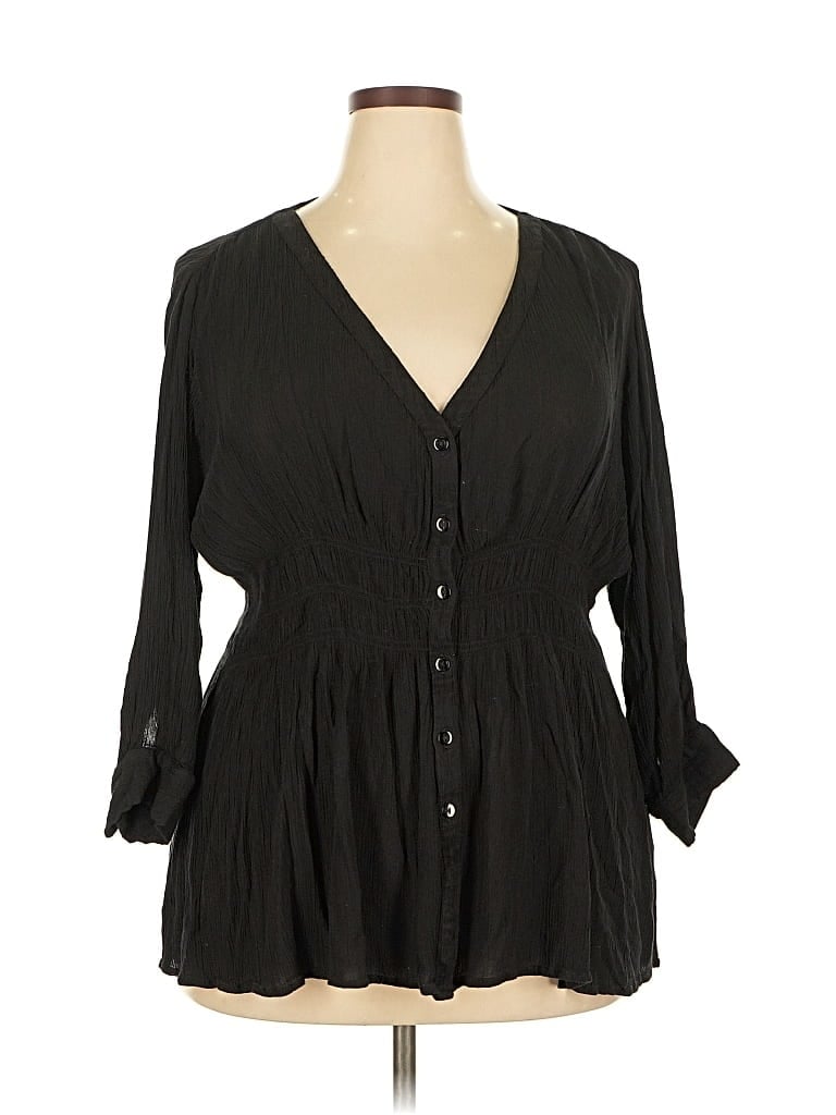 Pre-owned Wayward Fancies 3/4 Sleeve Blouse In Black