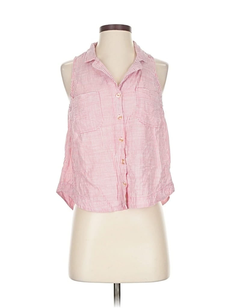 Pre-owned Hd In Paris Sleeveless Button Down Shirt In Pink