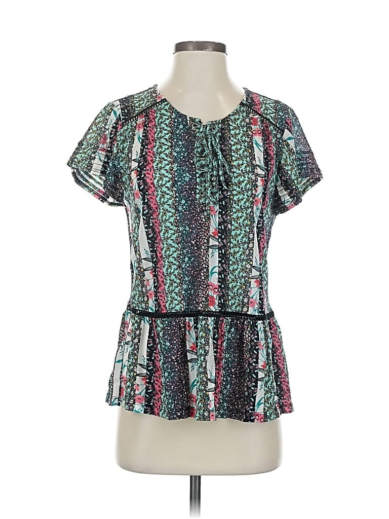 Pre-owned Style & Co Short Sleeve Blouse In Blue