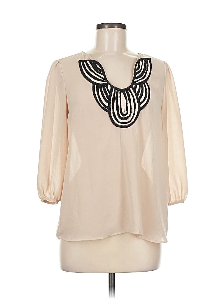 Pre-owned Miami 3/4 Sleeve Blouse In White