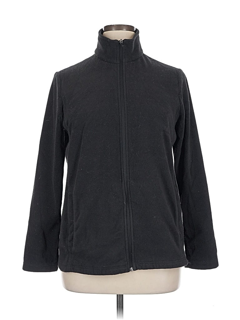 Pre-owned Lands' End Cardigan Sweater In Black