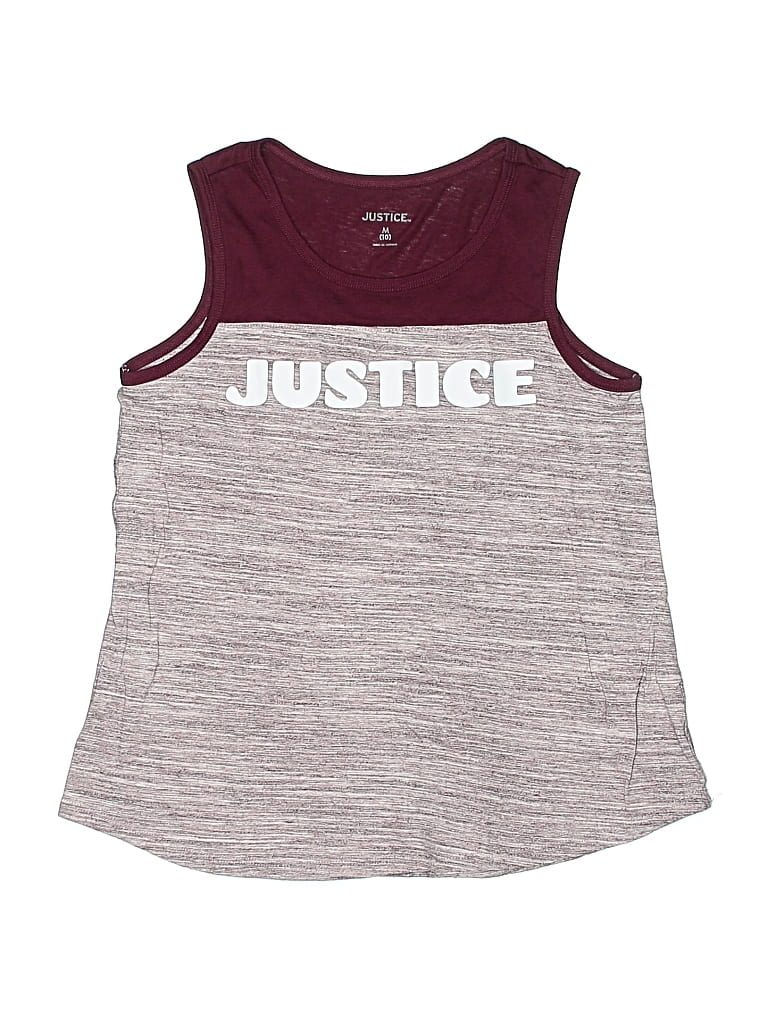 Pre-owned Justice Kids' Sleeveless T-shirt In Burgundy