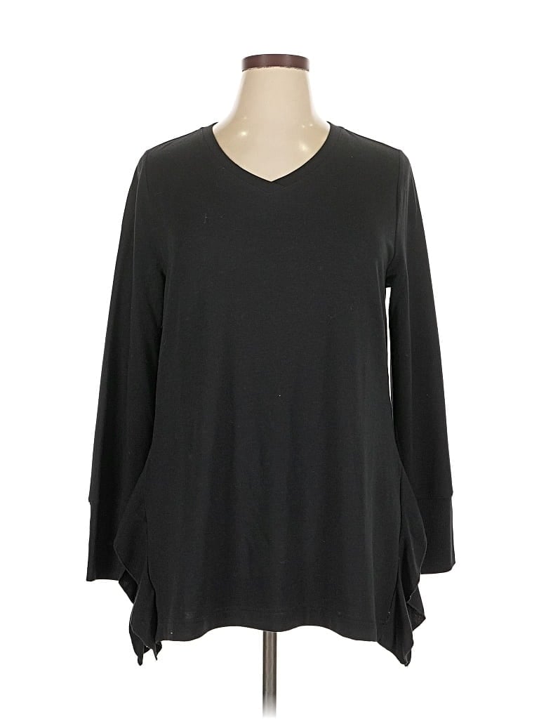 Pre-owned H By Halston 3/4 Sleeve T-shirt In Black