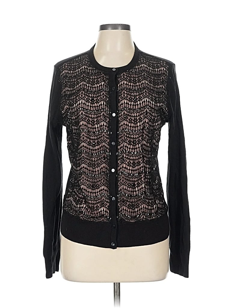 Pre-owned Ann Taylor Cardigan Sweater In Black