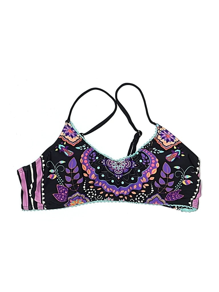Pre-owned Unbranded Swimsuit Top Purple Paisley Pattern Swimwear