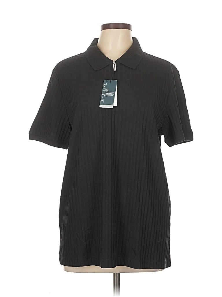 Perry Ellis Short Sleeve Polo Shirt In Black