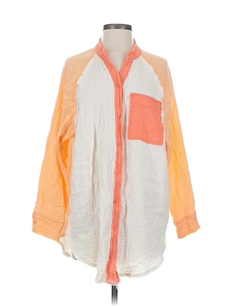 Pre-owned Aerie 3/4 Sleeve Blouse In Orange