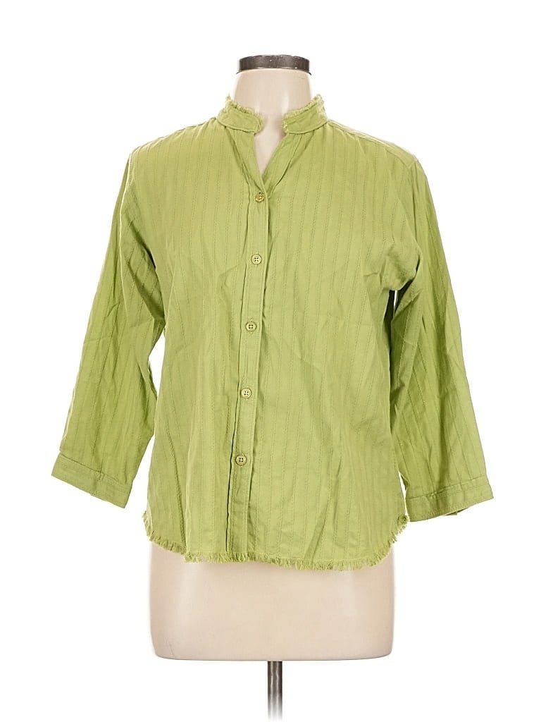 Pre-owned Woolrich 3/4 Sleeve Button Down Shirt In Green