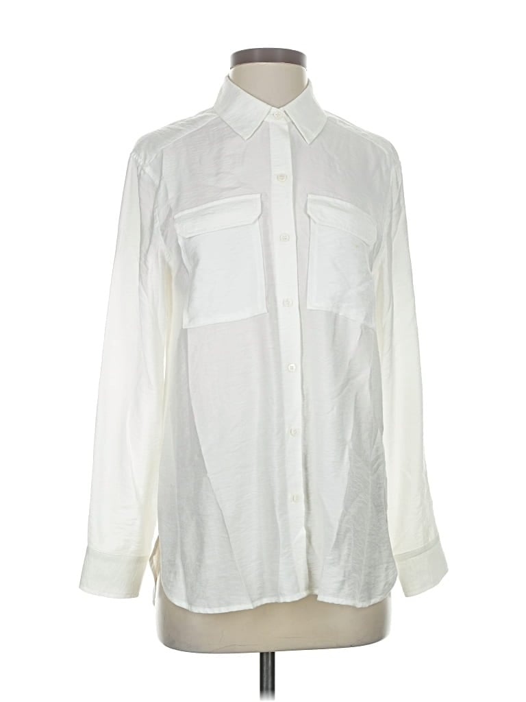 Pre-owned Vince Camuto Long Sleeve Blouse In White