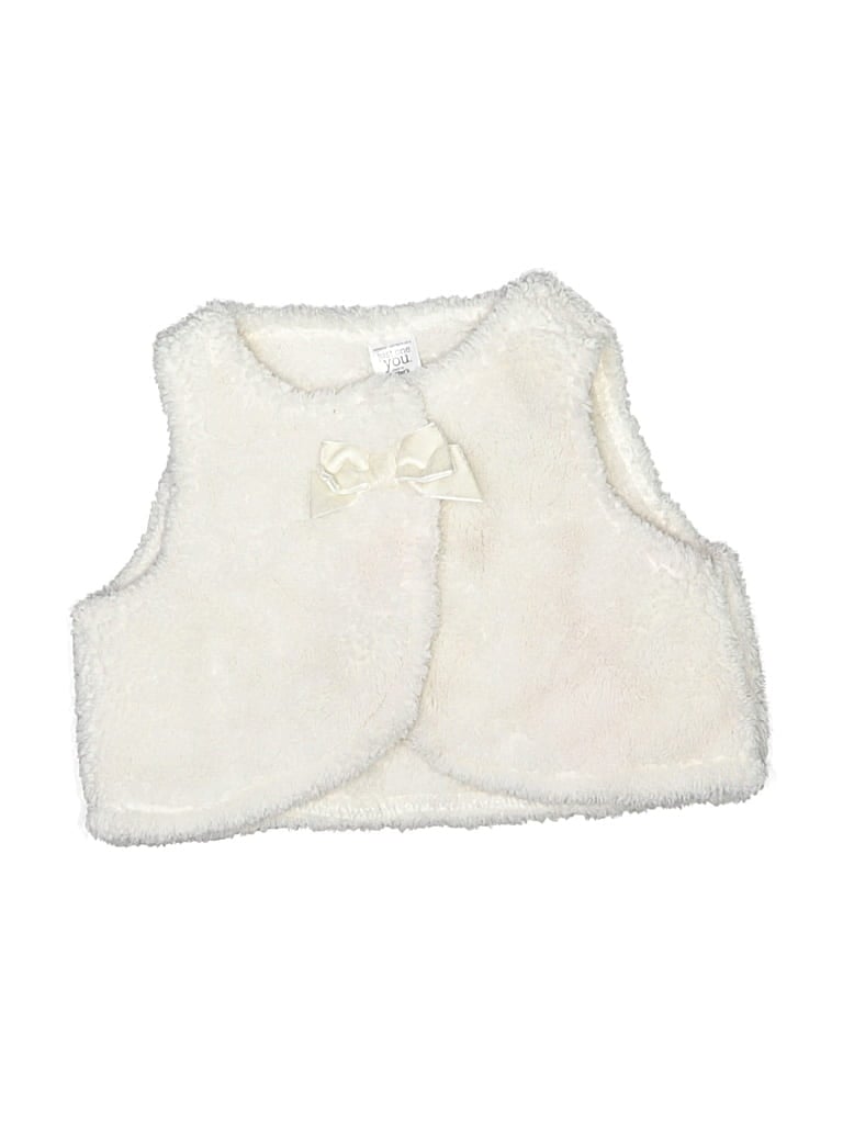 Pre-owned Just One You Made By Carter's Kids' Faux Fur Vest In White