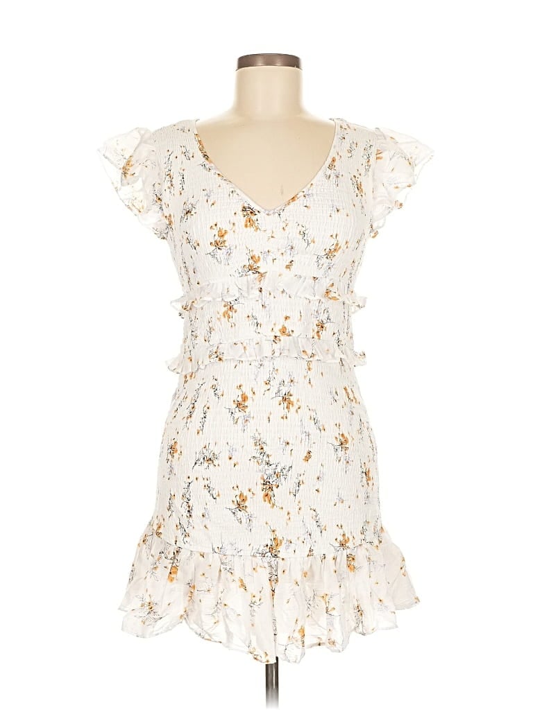 Pre-owned Olivaceous Cocktail Dress In White