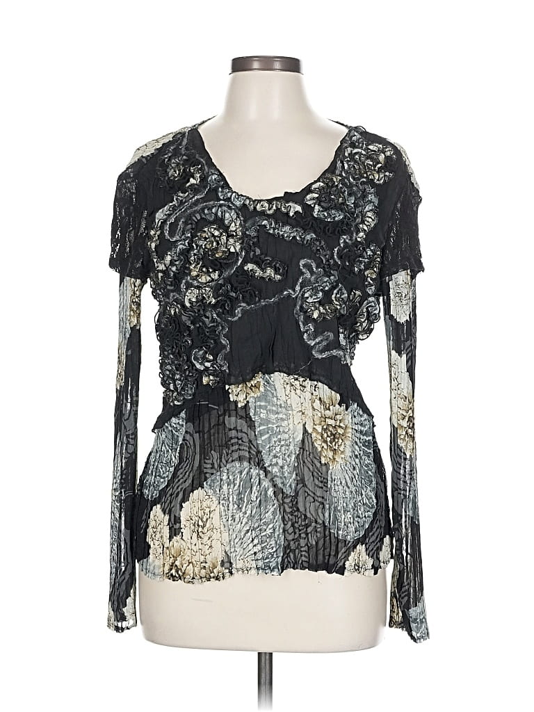 Click to view more detailed imagery on our partner's website Pre-owned Alberto Makali Long Sleeve Blouse In Black