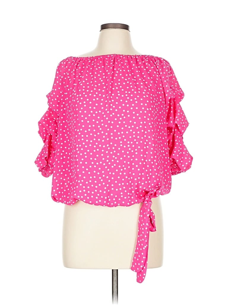 Click to view more detailed imagery on our partner's website Pre-owned Cece 3/4 Sleeve Blouse In Pink