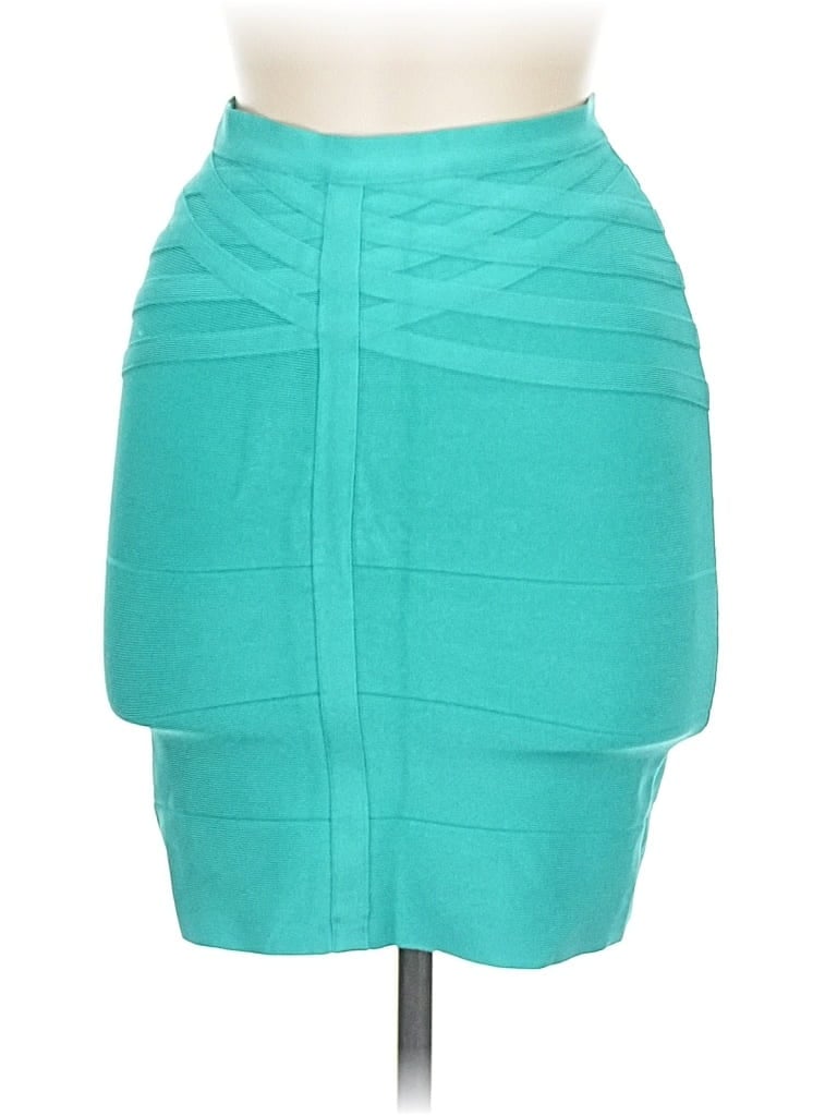 Pre-owned Bebe Formal Skirt In Blue