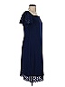 Elle Solid Blue Casual Dress Size S - photo 4