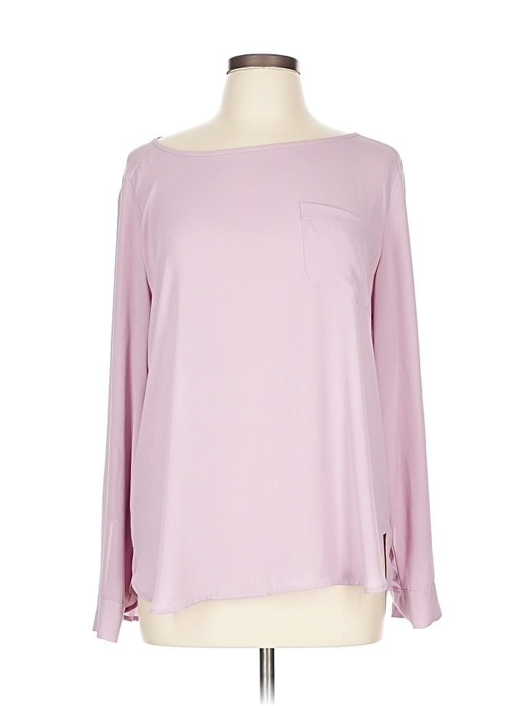 Pre-owned Ann Taylor Loft Long Sleeve Blouse In Pink