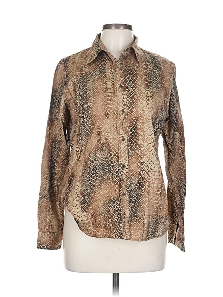 Pre-owned Polo Ralph Lauren Long Sleeve Blouse In Brown