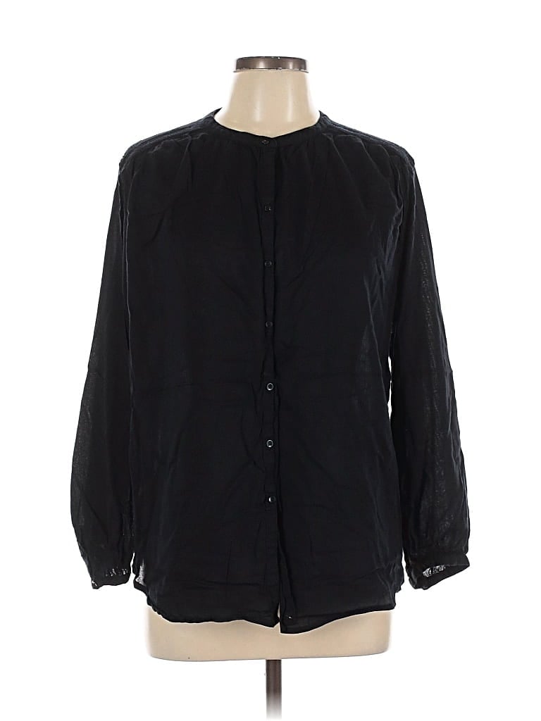 Pre-owned Old Navy Long Sleeve Blouse In Black