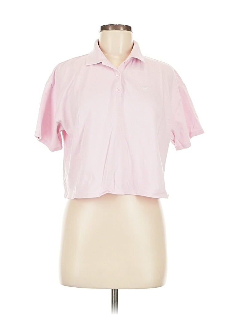 Pre-owned Hollister Short Sleeve Polo Shirt In Pink