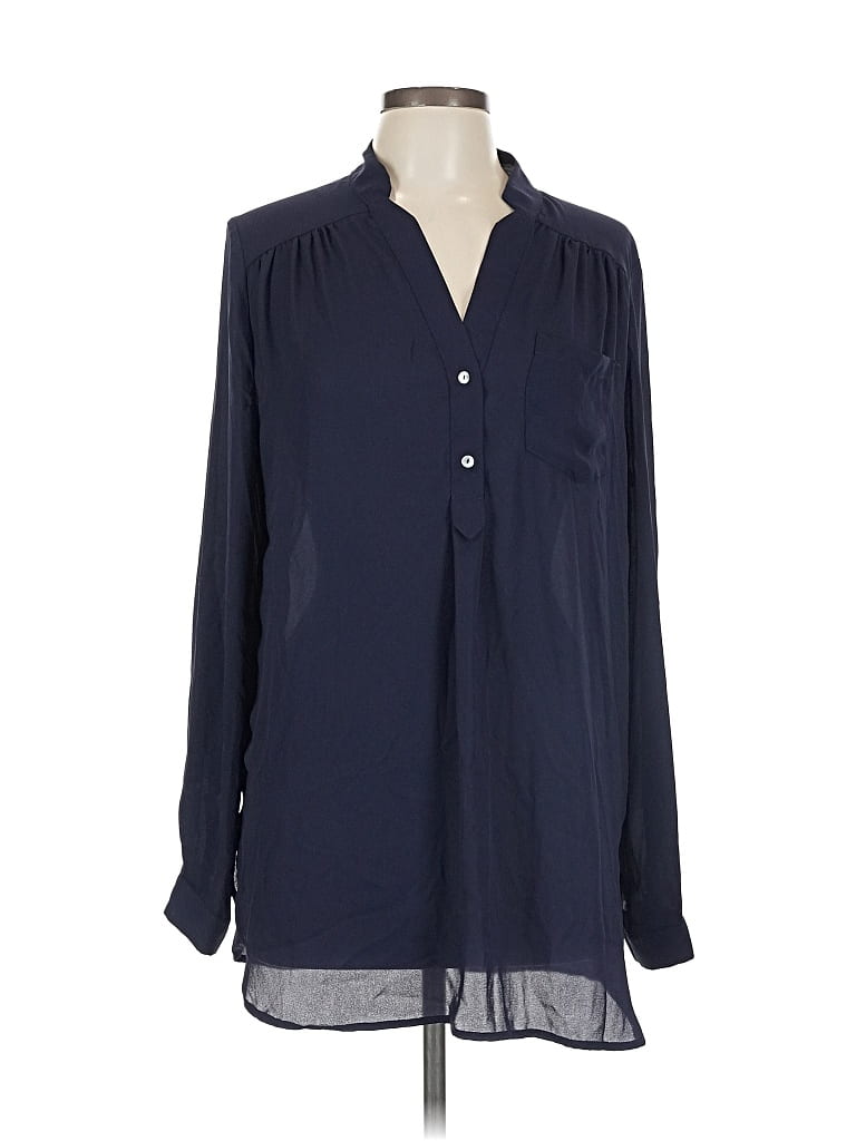 Pre-owned Fervour Long Sleeve Blouse In Blue