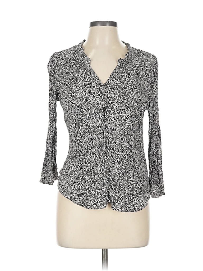 Pre-owned Mason & Belle 3/4 Sleeve Blouse In Gray