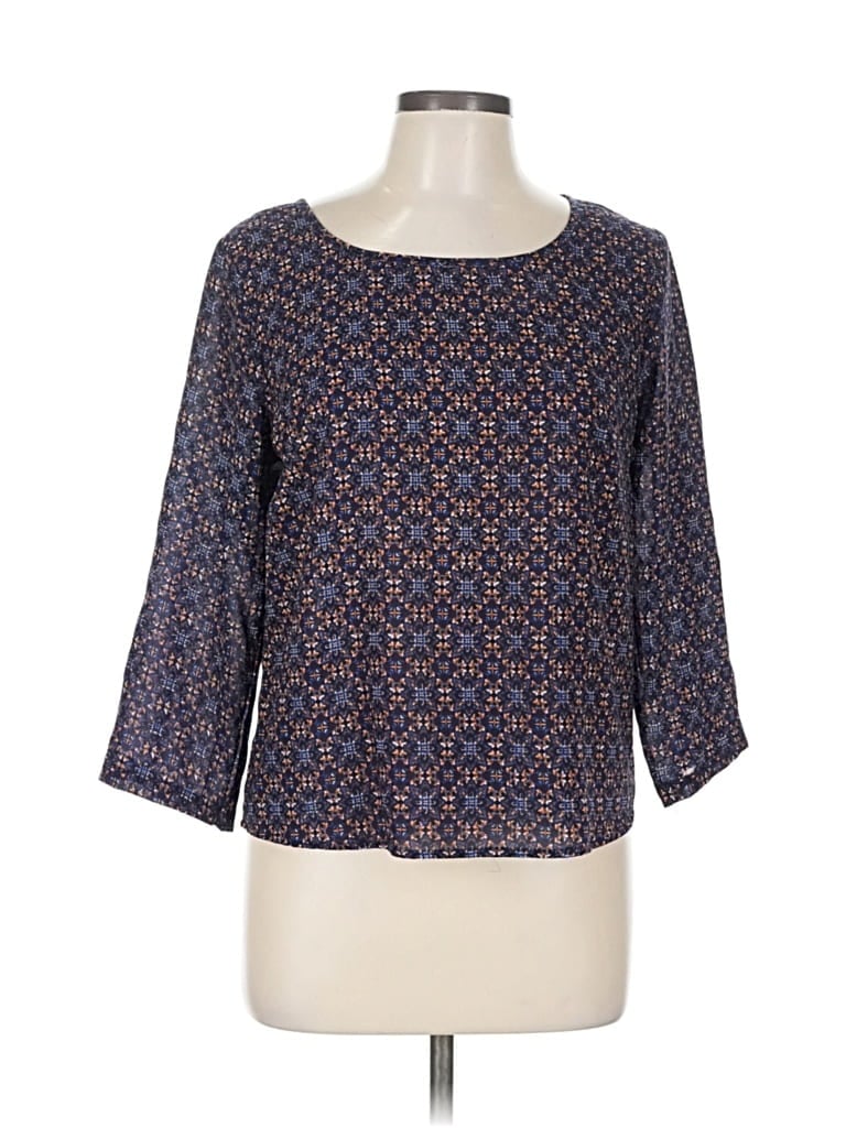 Pre-owned Japna 3/4 Sleeve Blouse In Blue