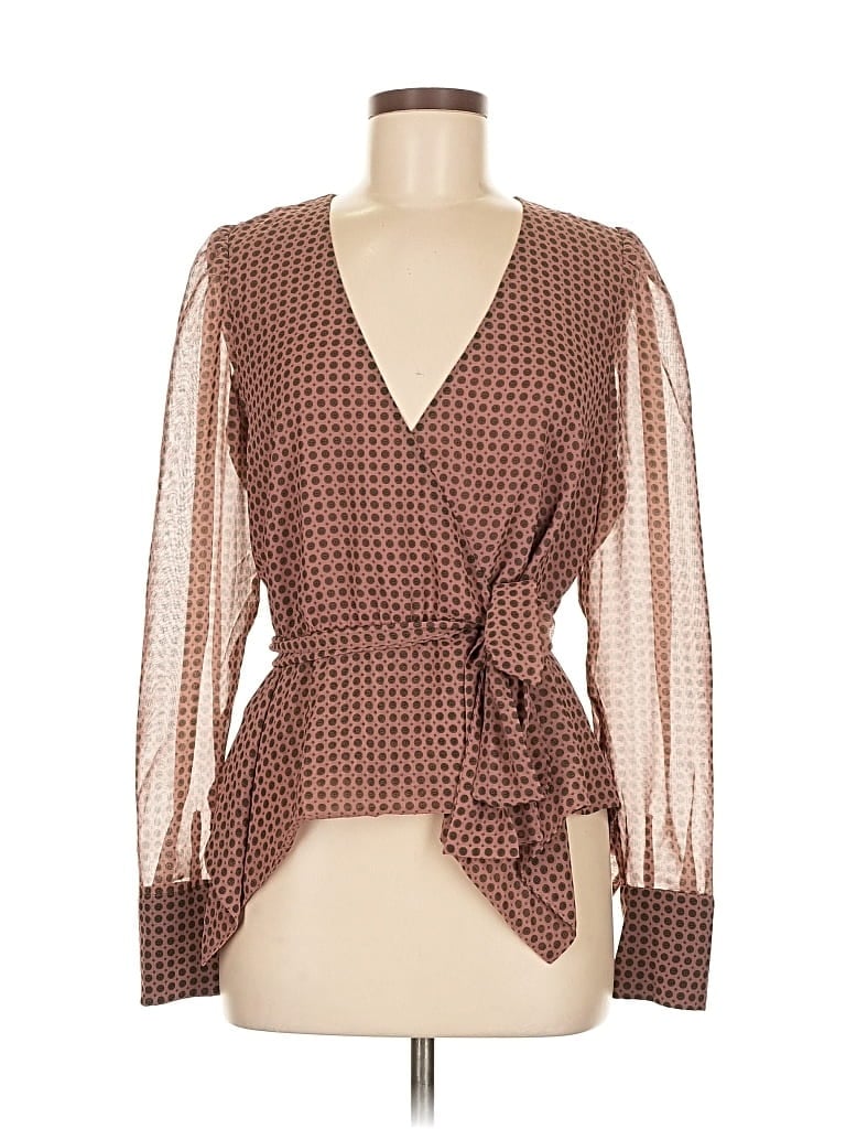 Pre-owned Bailey44 Long Sleeve Blouse In Brown