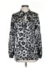 MICHAEL Michael Kors 100% Polyester Animal Print Silver Long Sleeve Blouse Size S - photo 1