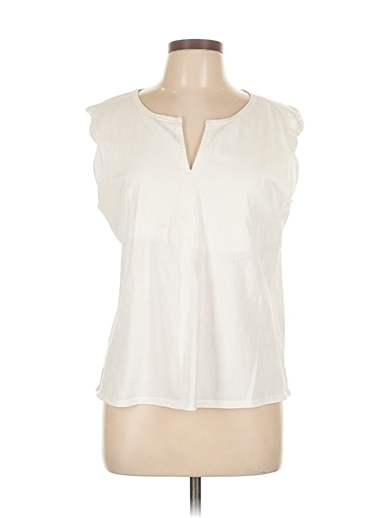 Pre-owned Bobeau Sleeveless T-shirt In White