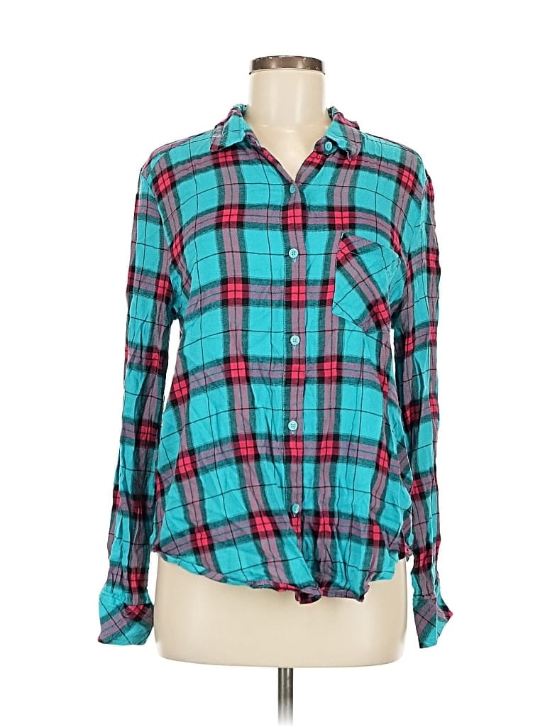 Pre-owned Bp. Long Sleeve Button Down Shirt In Blue