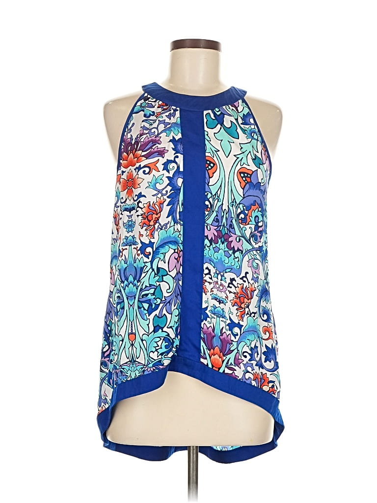 Pre-owned Nicole By Nicole Miller Sleeveless Blouse In Blue