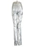 REVICE 100% Polyester Metallic Silver Casual Pants Size 24 waist - photo 2