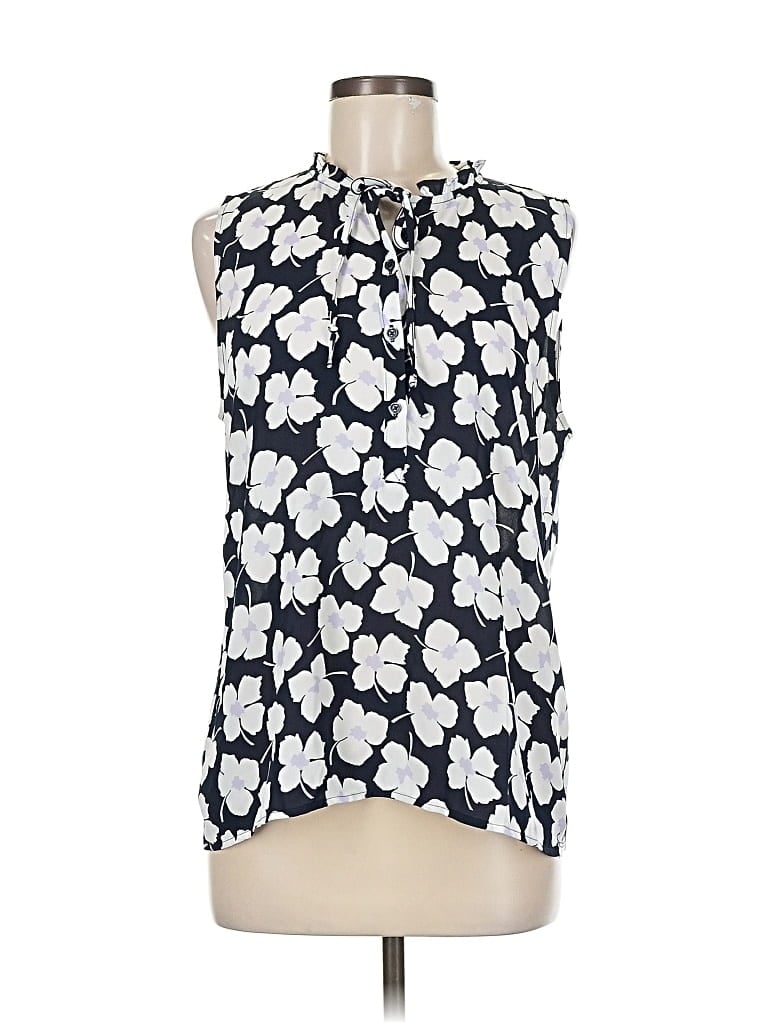Pre-owned Ann Taylor Loft Outlet Sleeveless Blouse In Blue