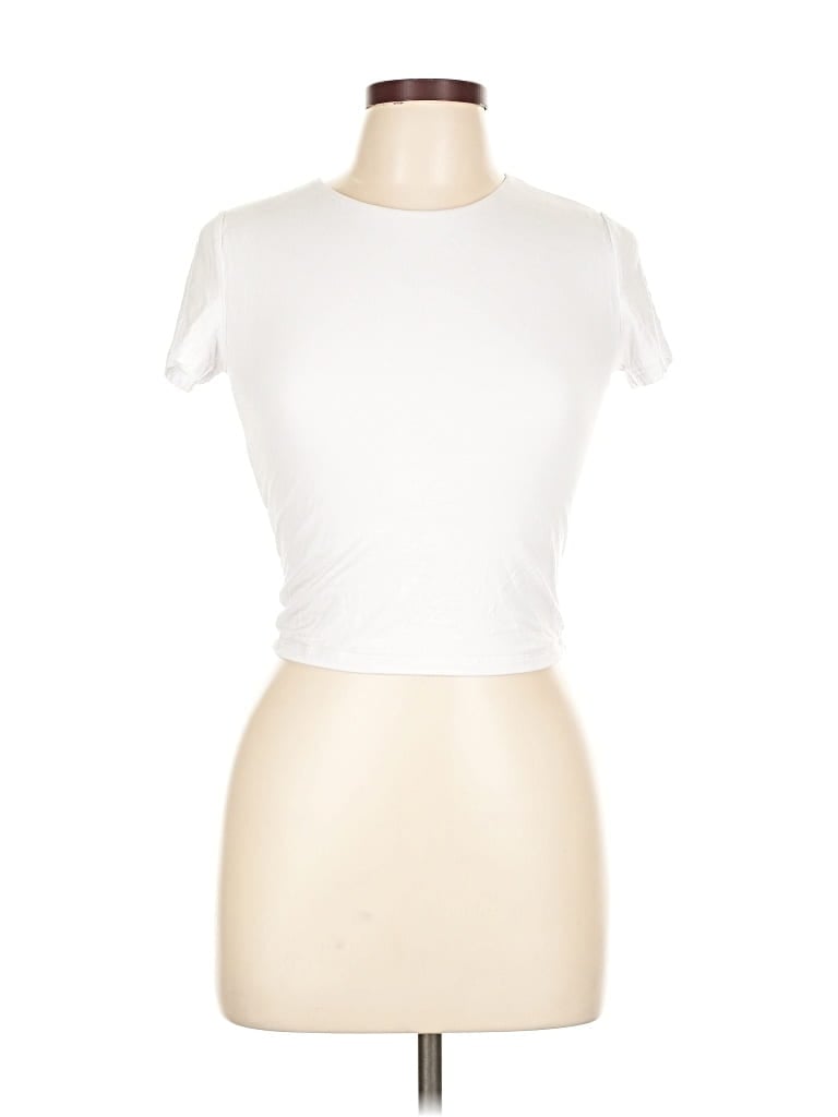 Pre-owned Unbranded Short Sleeve T-shirt In White